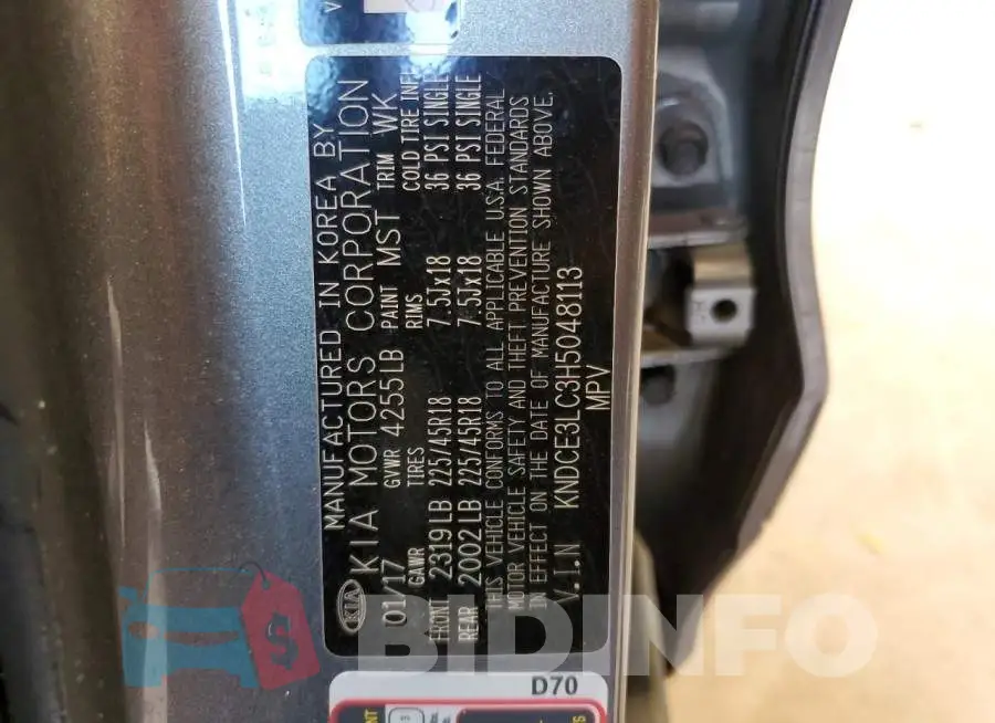 KNDCE3LC3H5048113 Photo# 13