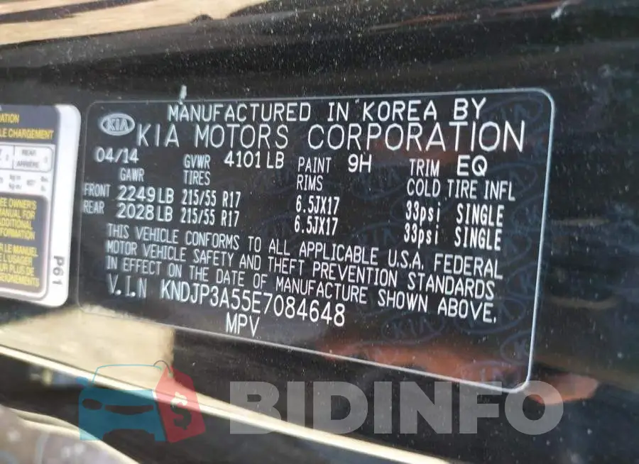 KNDJP3A55E7084648 Photo# 12