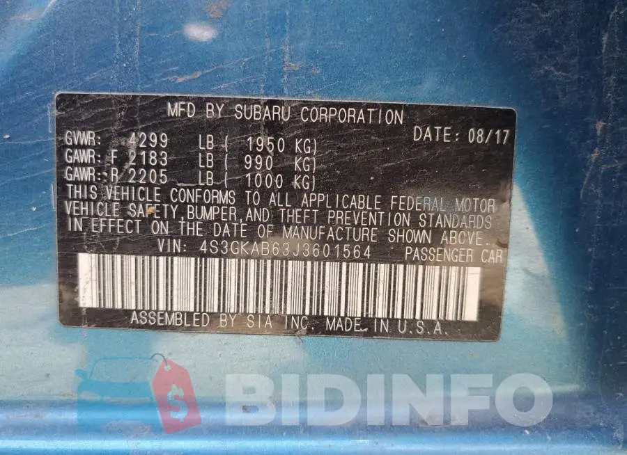 4S3GKAB63J3601564 Photo# 13