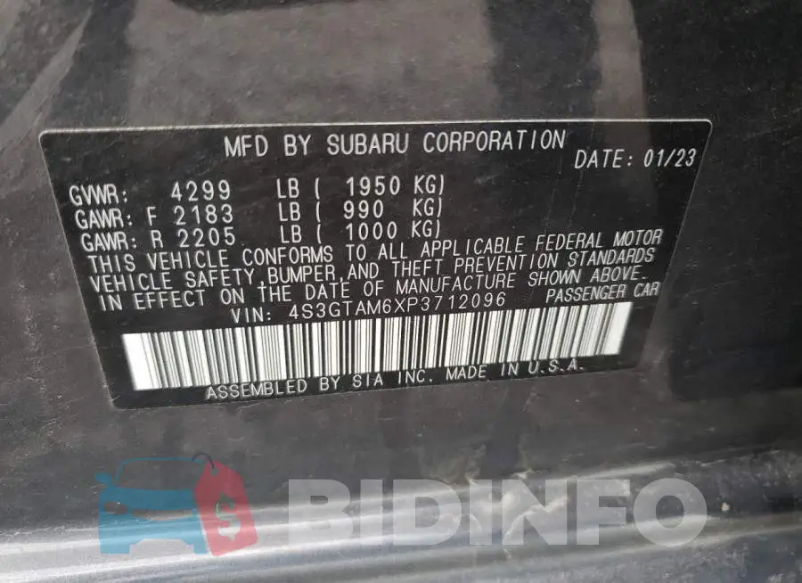 4S3GTAM6XP3712096 Photo# 12