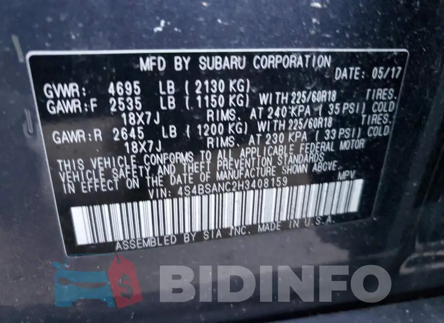 4S4BSANC2H3408159 Photo# 13
