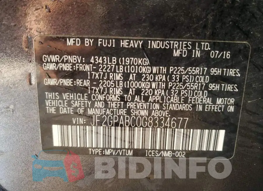 JF2GPABC0G8334677 Photo# 13