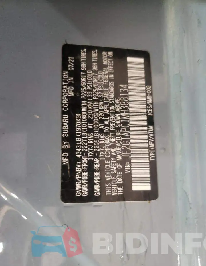 JF2GTAPC1MH388134 Photo# 12