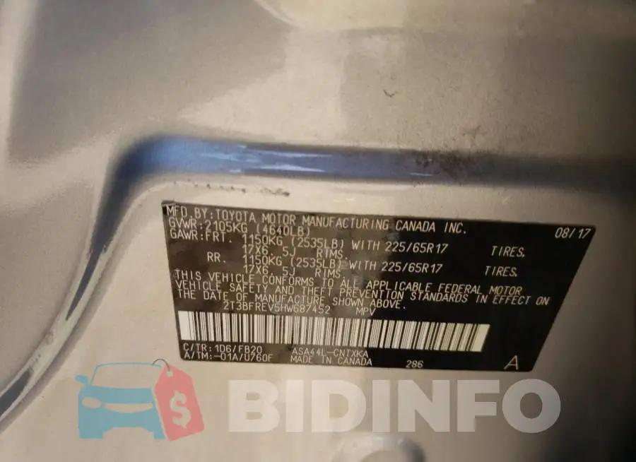 2T3BFREV5HW687452 Photo# 14