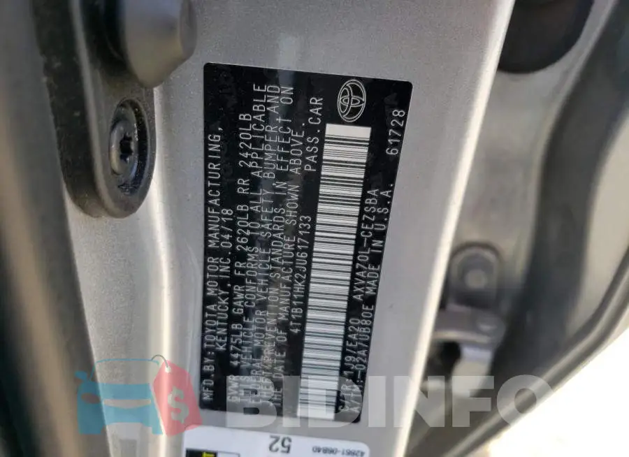 4T1B11HK2JU617133 Photo# 12
