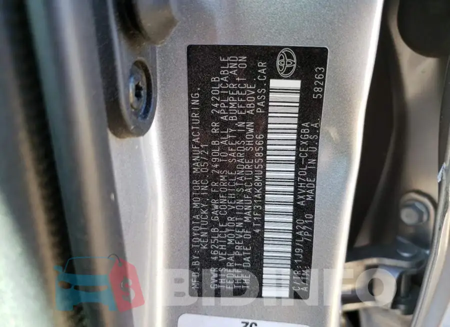 4T1F31AK8MU558566 Photo# 13