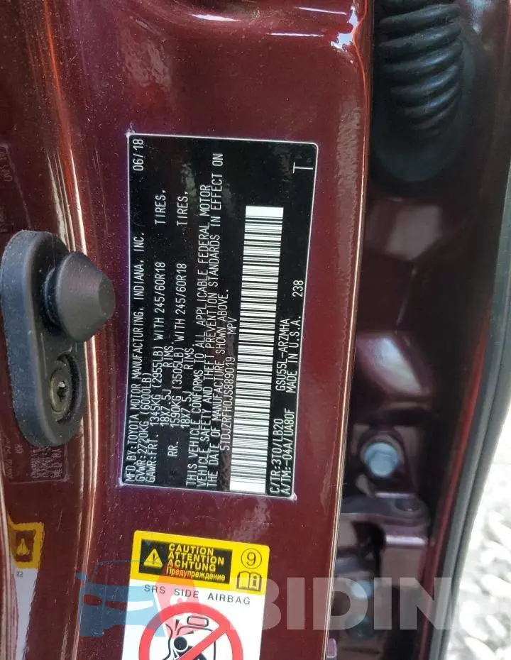 5TDJZRFH0JS889019 Photo# 13