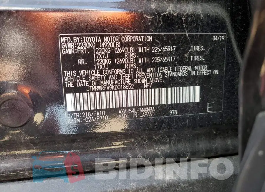JTMRWRFV9KD018652 Photo# 12