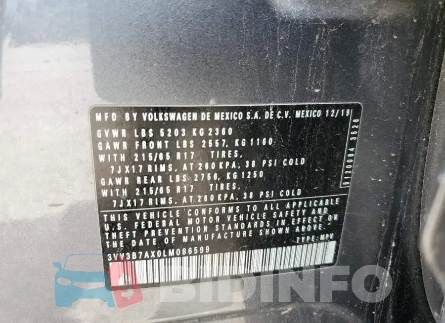 3VV3B7AX0LM086599 Photo# 13