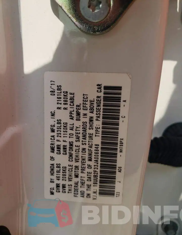 19UUB2F33JA006848 Photo# 12