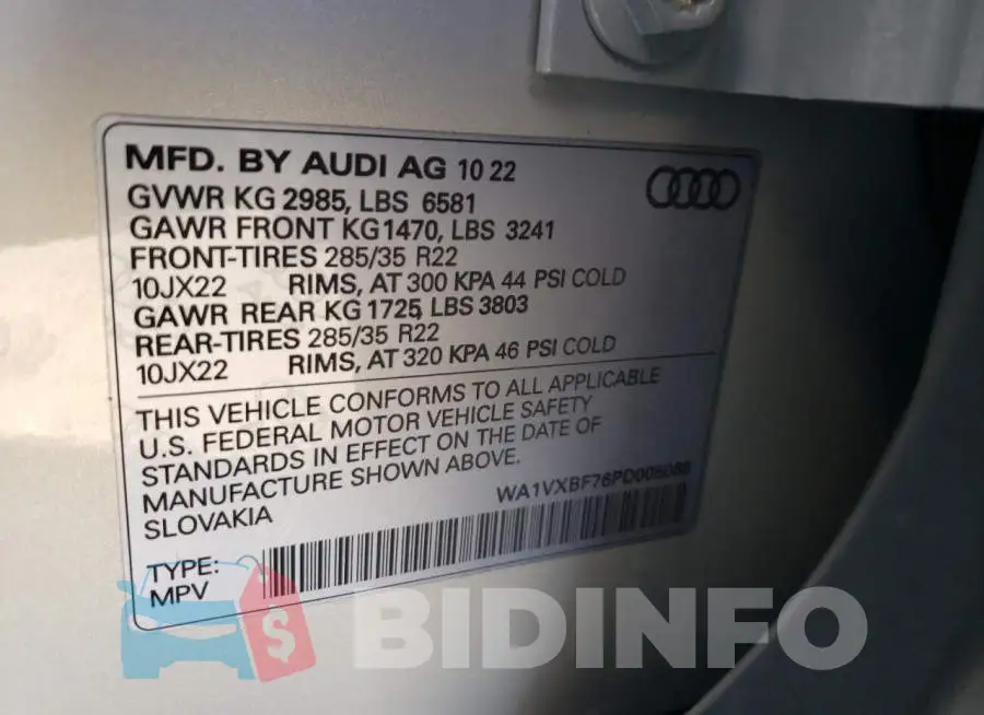 WA1VXBF76PD005086 Photo# 14
