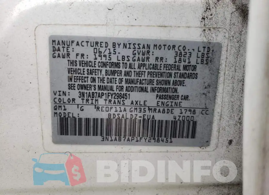 3N1AB7AP1FY298451 Photo# 10