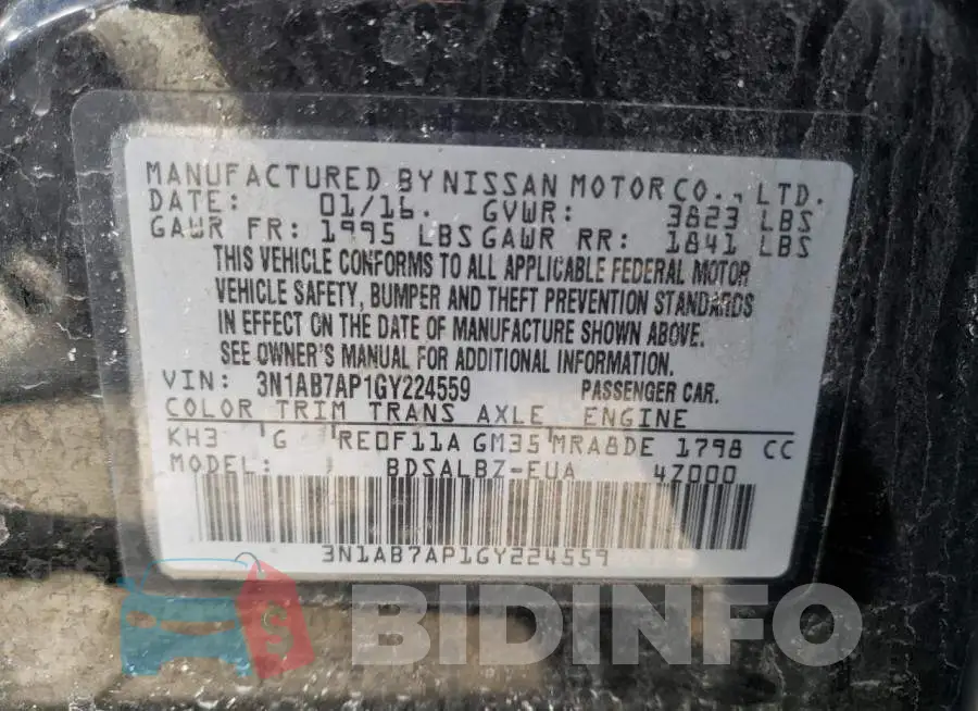 3N1AB7AP1GY224559 Photo# 12