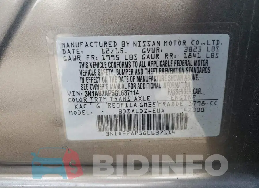 3N1AB7AP5GL637114 Photo# 10