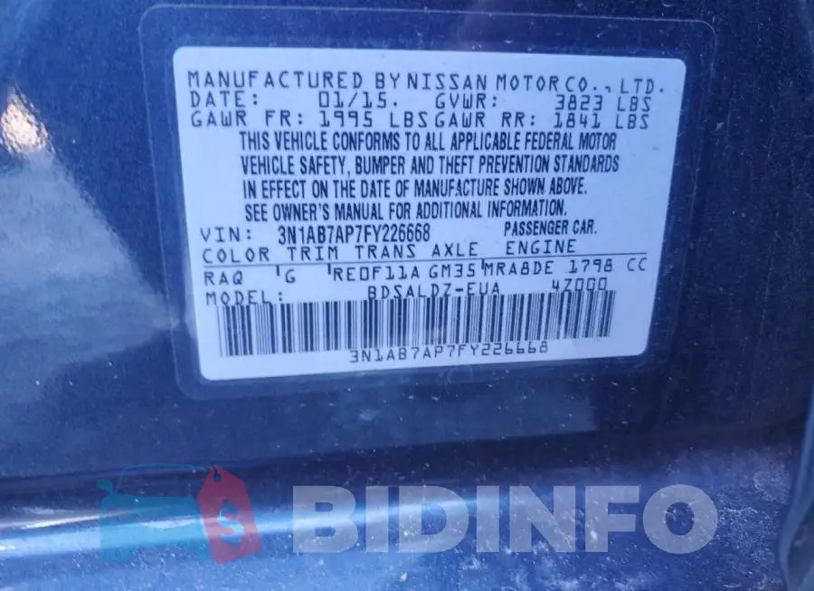 3N1AB7AP7FY226668 Photo# 12