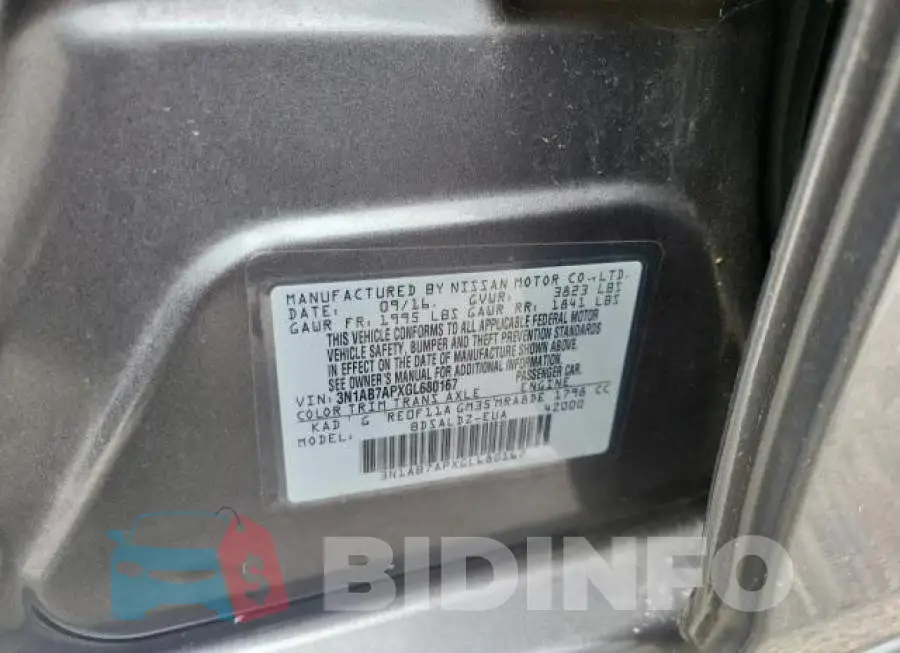 3N1AB7APXGL680167 Photo# 10