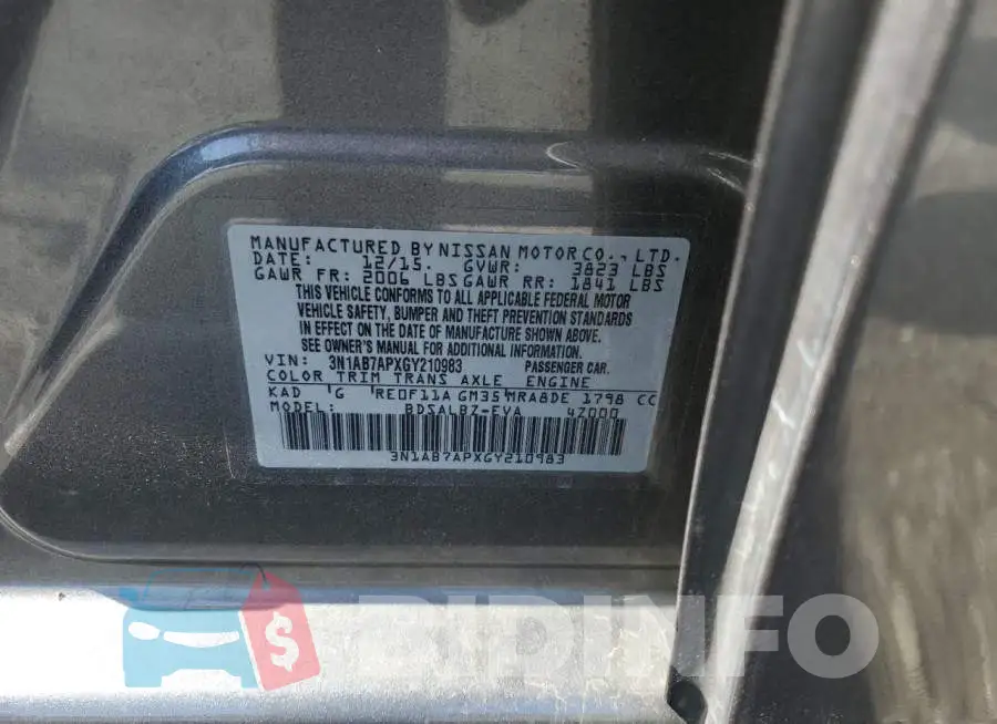 3N1AB7APXGY210983 Photo# 13
