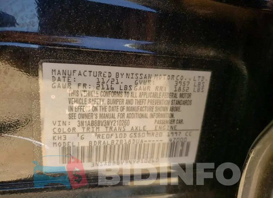 3N1AB8BV3NY210260 Photo# 12