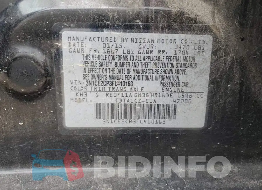 3N1CE2CP3FL410163 Photo# 12