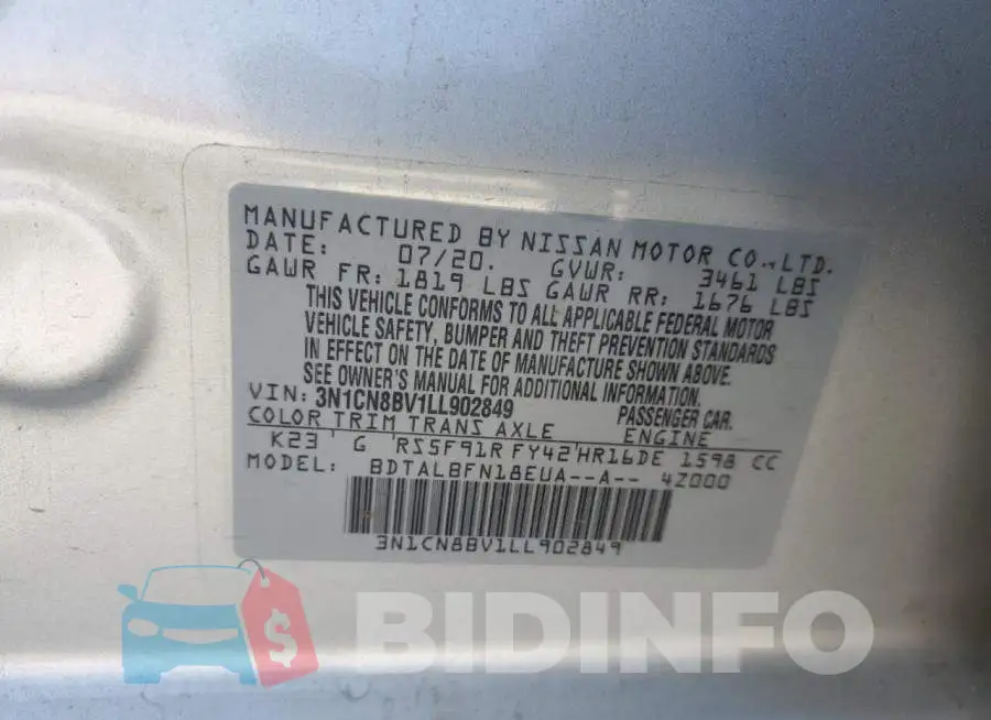 3N1CN8BV1LL902849 Photo# 13
