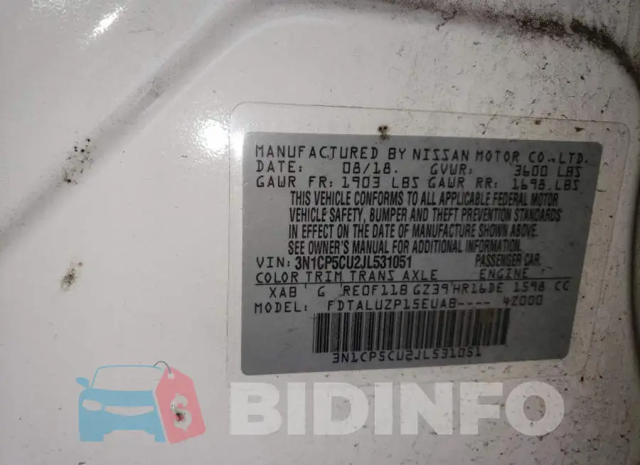 3N1CP5CU2JL531051 Photo# 13
