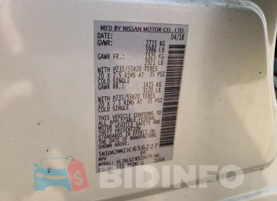 5N1DR2MM2JC656227 Photo# 12
