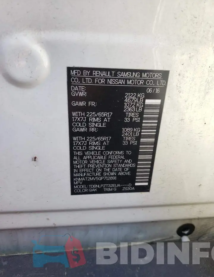 KNMAT2MV5GP712891 Photo# 12