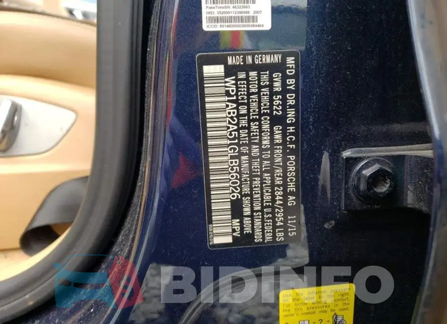 WP1AB2A51GLB56026 Photo# 13