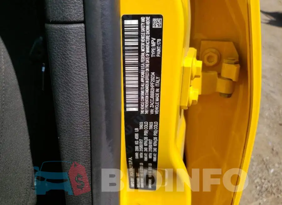 ZACCJBBB2HPF29234 Photo# 12