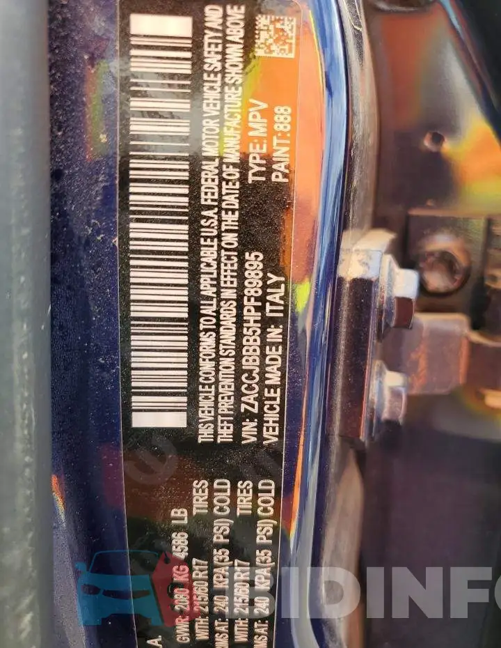 ZACCJBBB5HPF89895 Photo# 13