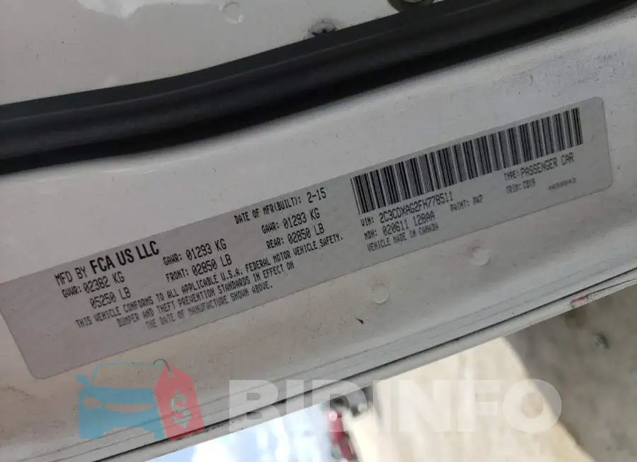 2C3CDXAG2FH778511 Photo# 13