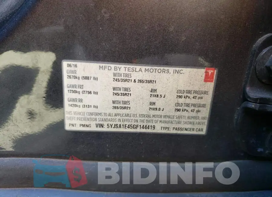 5YJSA1E45GF144419 Photo# 13