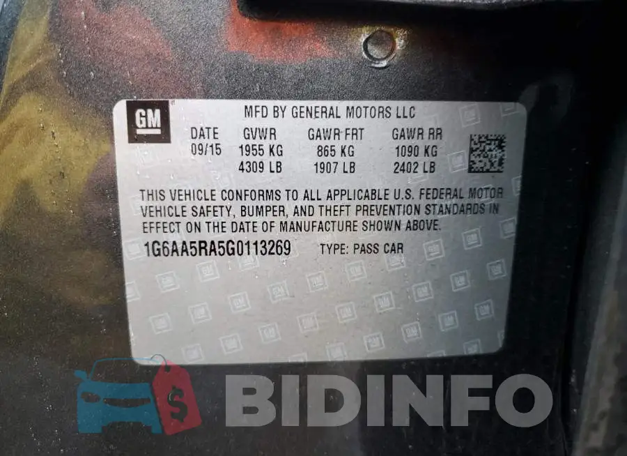 1G6AA5RA5G0113269 Photo# 12