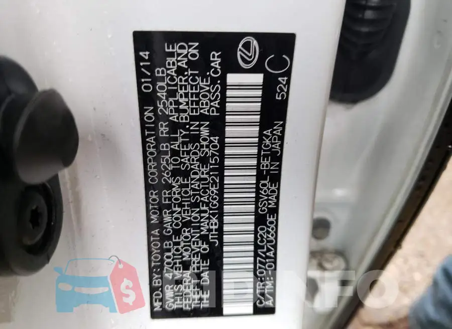 JTHBK1GG9E2115704 Photo# 12