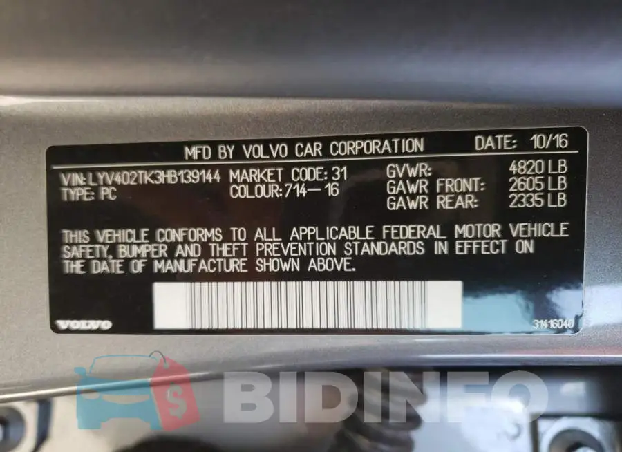 LYV402TK3HB139144 Photo# 12