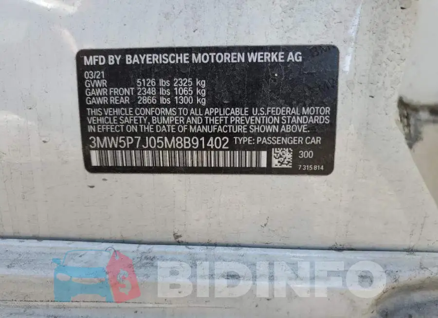 3MW5P7J05M8B91402 Photo# 12