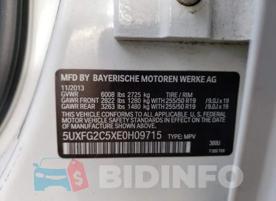 5UXFG2C5XE0H09715 Photo# 13