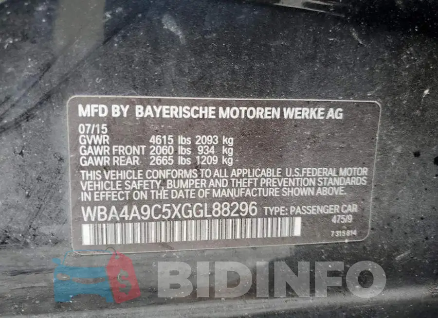 WBA4A9C5XGGL88296 Photo# 12