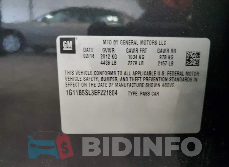 1G11B5SL3EF221804 Photo# 12