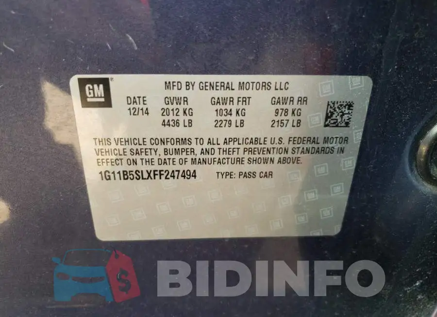 1G11B5SLXFF247494 Photo# 13