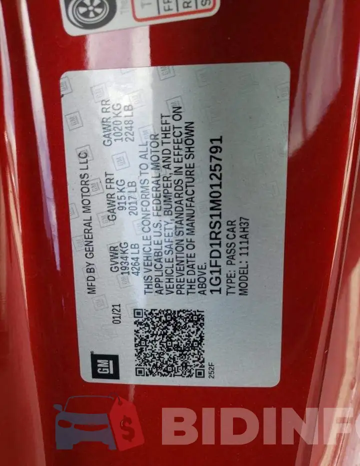 1G1FD1RS1M0125791 Photo# 12