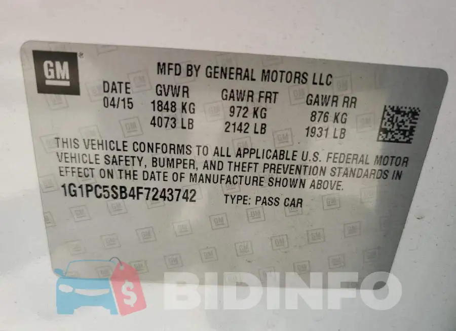 1G1PC5SB4F7243742 Photo# 12