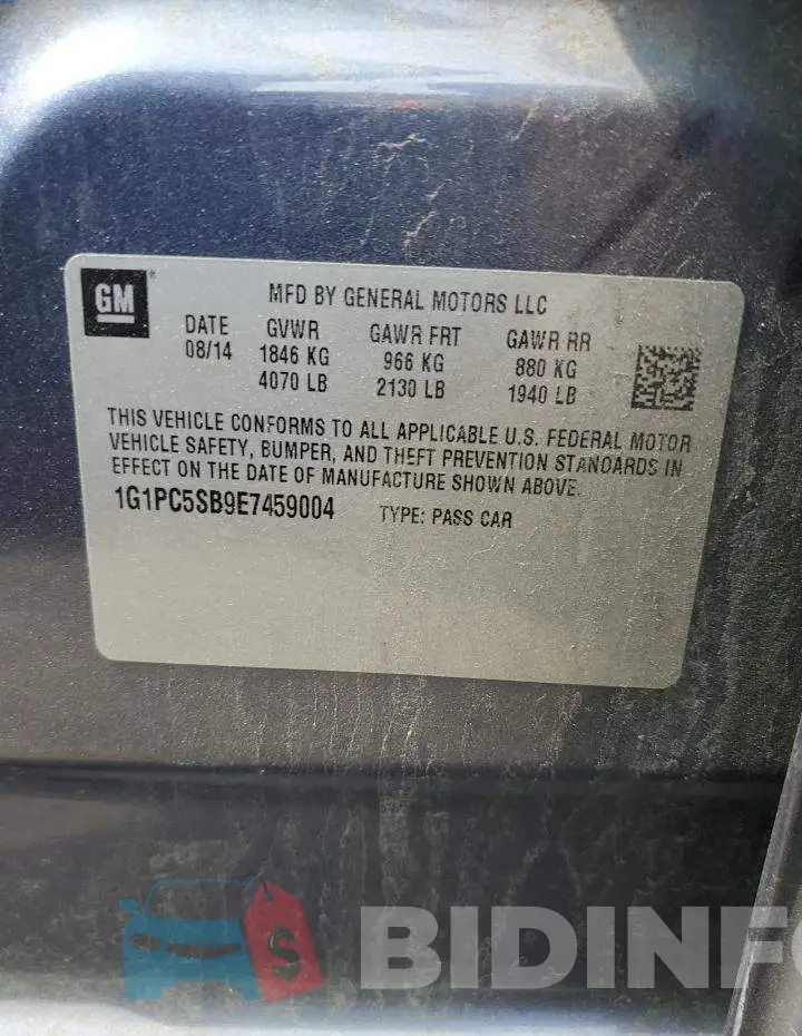 1G1PC5SB9E7459004 Photo# 12