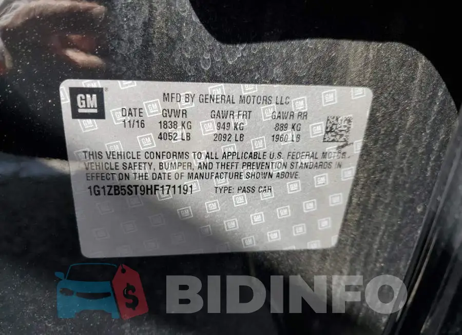 1G1ZB5ST9HF171191 Photo# 13