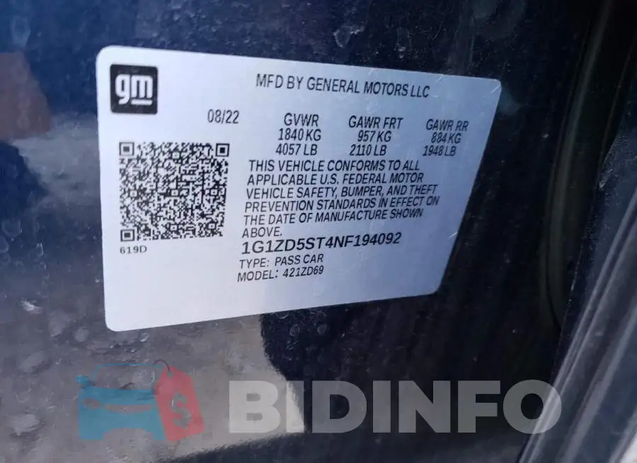 1G1ZD5ST4NF194092 Photo# 13