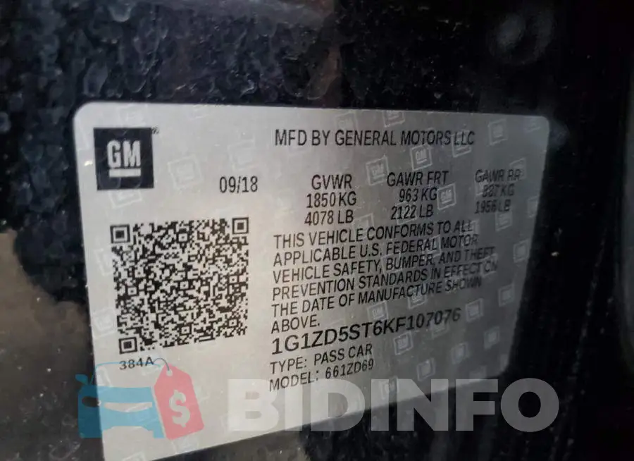 1G1ZD5ST6KF107076 Photo# 12