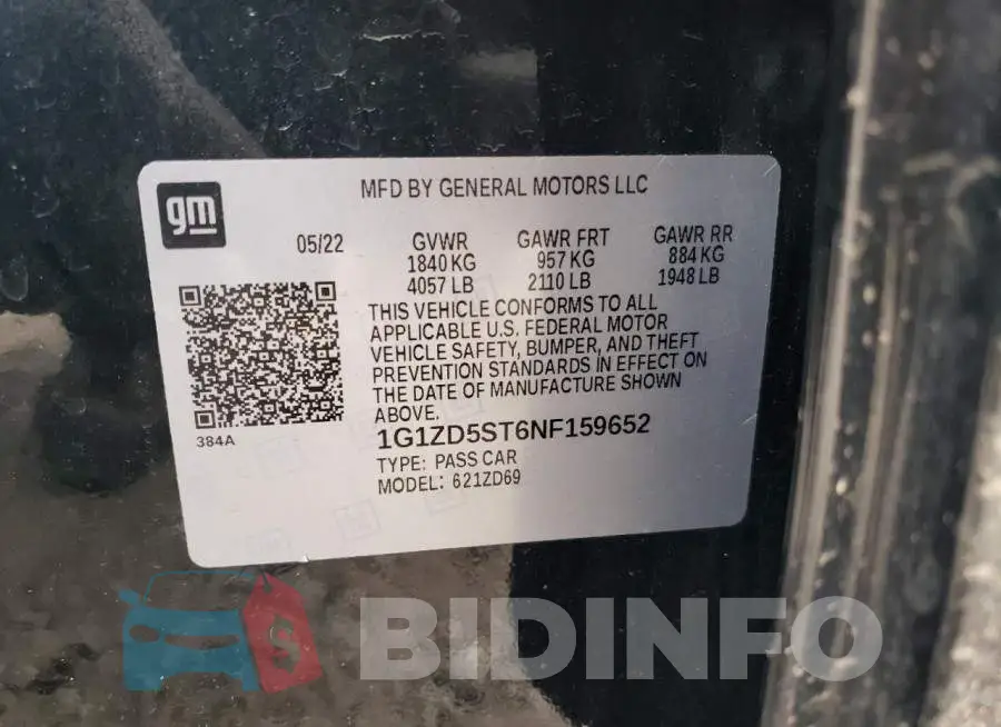1G1ZD5ST6NF159652 Photo# 12