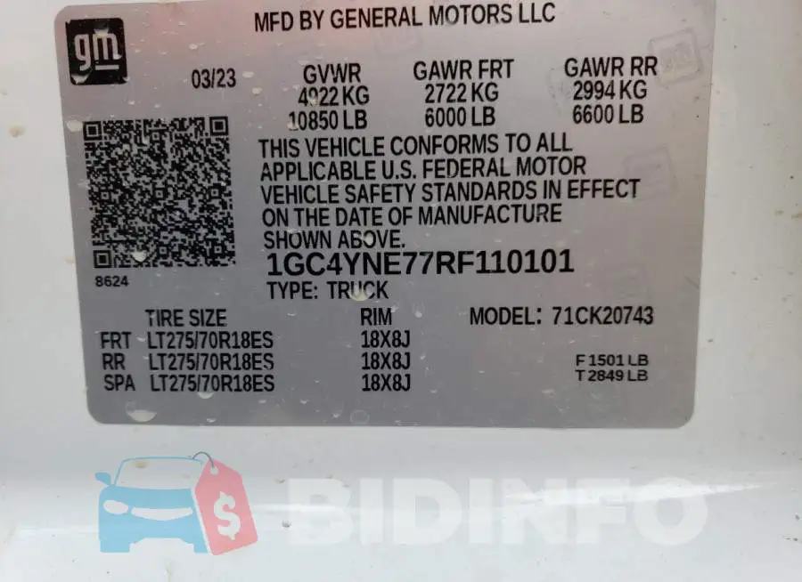 1GC4YNE77RF110101 Photo# 12
