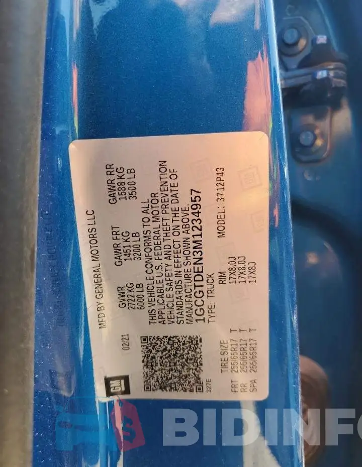 1GCGTDEN3M1234957 Photo# 12