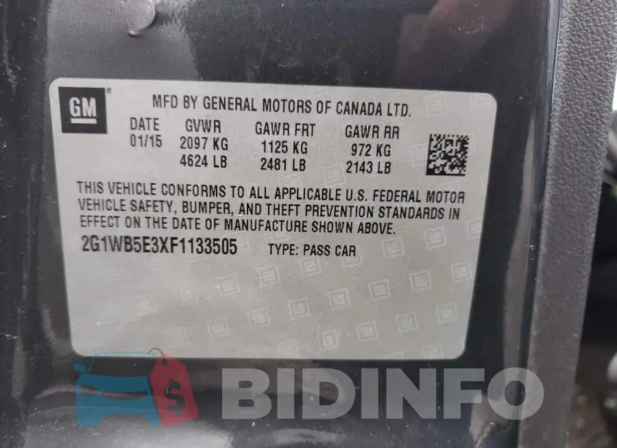 2G1WB5E3XF1133505 Photo# 12